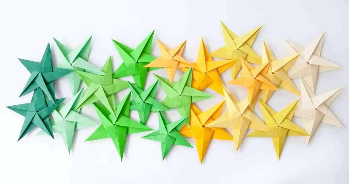 Estrellas de papel en origami 2