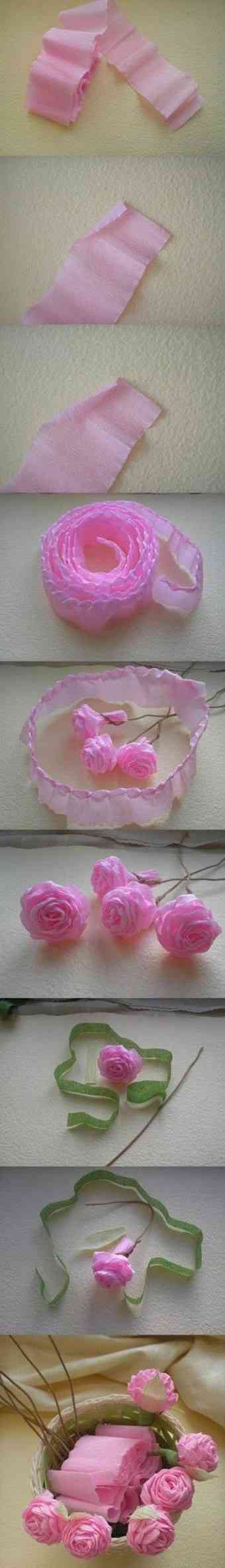 rosas de papel crepe