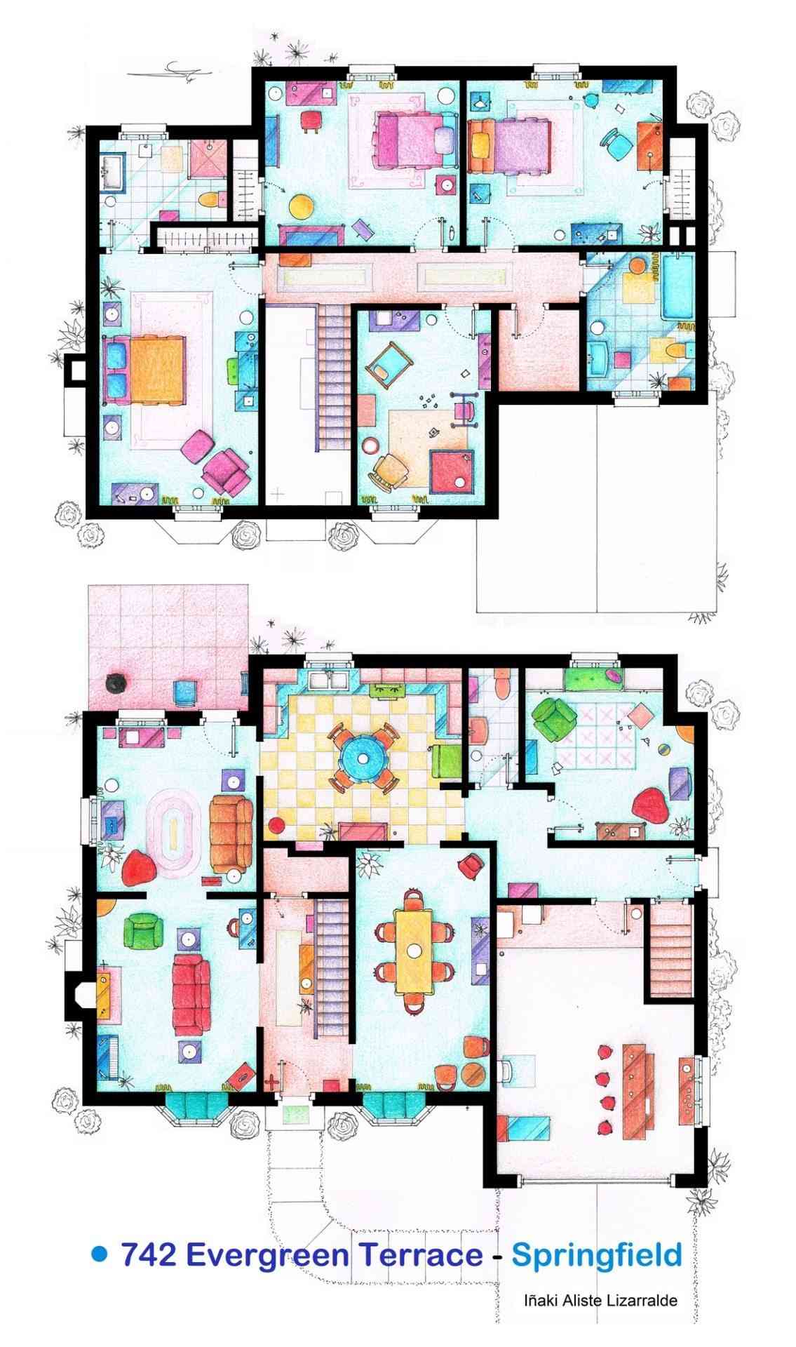El plano de la casa de los Simpson