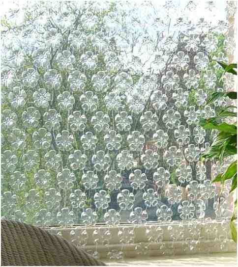 Cortina de botellas recicladas para el jardÃn paso a paso Cortinas Decorativas creativo