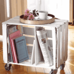 Estanterías con cajas recicladas de madera 3 revistero