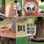 DIY Mueble de exteriores. Asientos alrededor de un árbol.