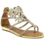 alma en pena – sandalias bajas con piedras de colores