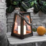 iluminacion de exterior farol naranja