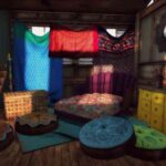 interior boho cojines color