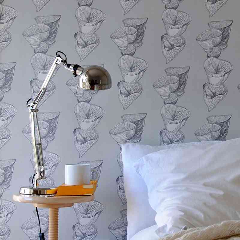 empapelar las paredes papel gris con flexo in spaces
