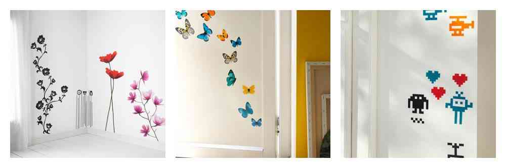 comprar vinilos decorativos - vinilos decorativos de ikea - flores, mariposas y geek