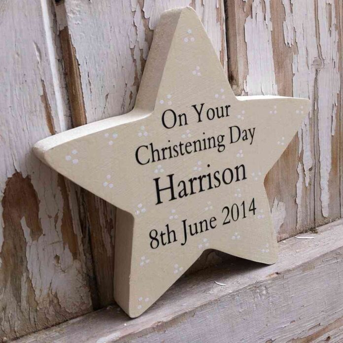 Freestanding Personalised Wooden Star Ivory