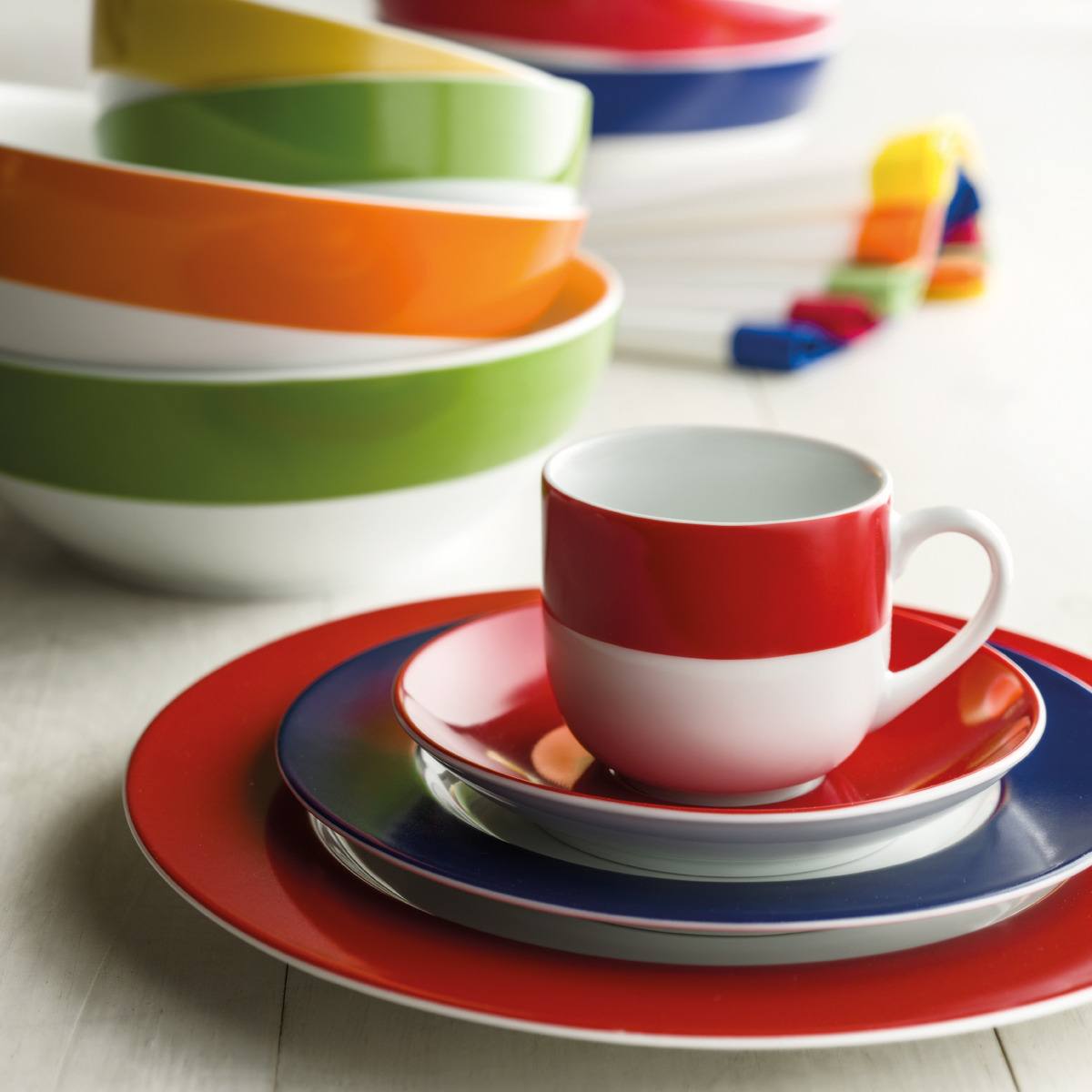 tazas a bandas de colores