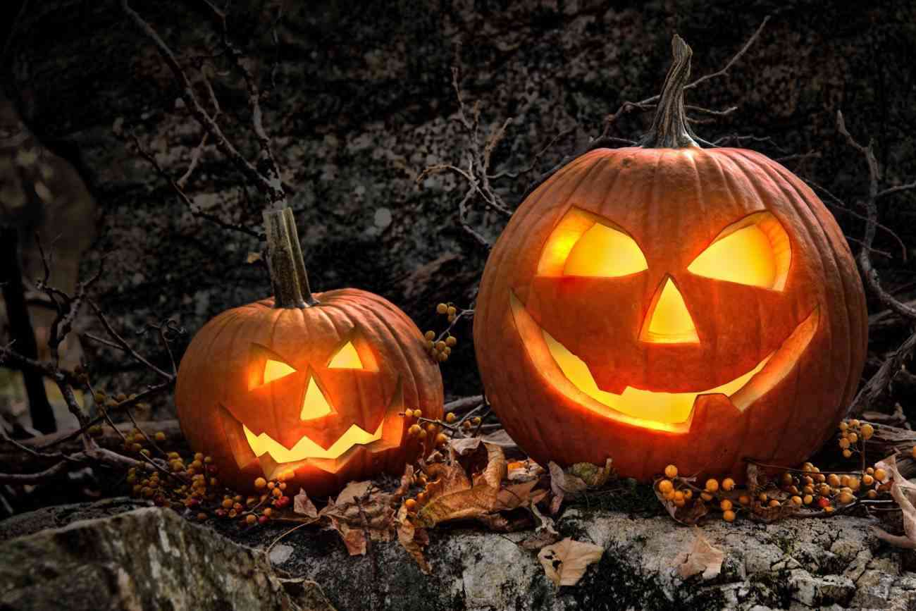 decorar tu jardin en Halloween con calabazas