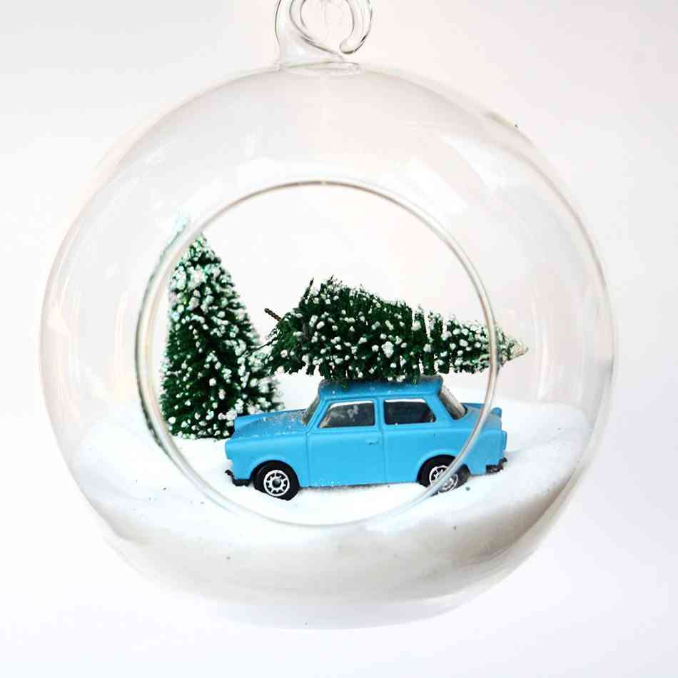 decoraciones originales de Navidad esfera coche azul