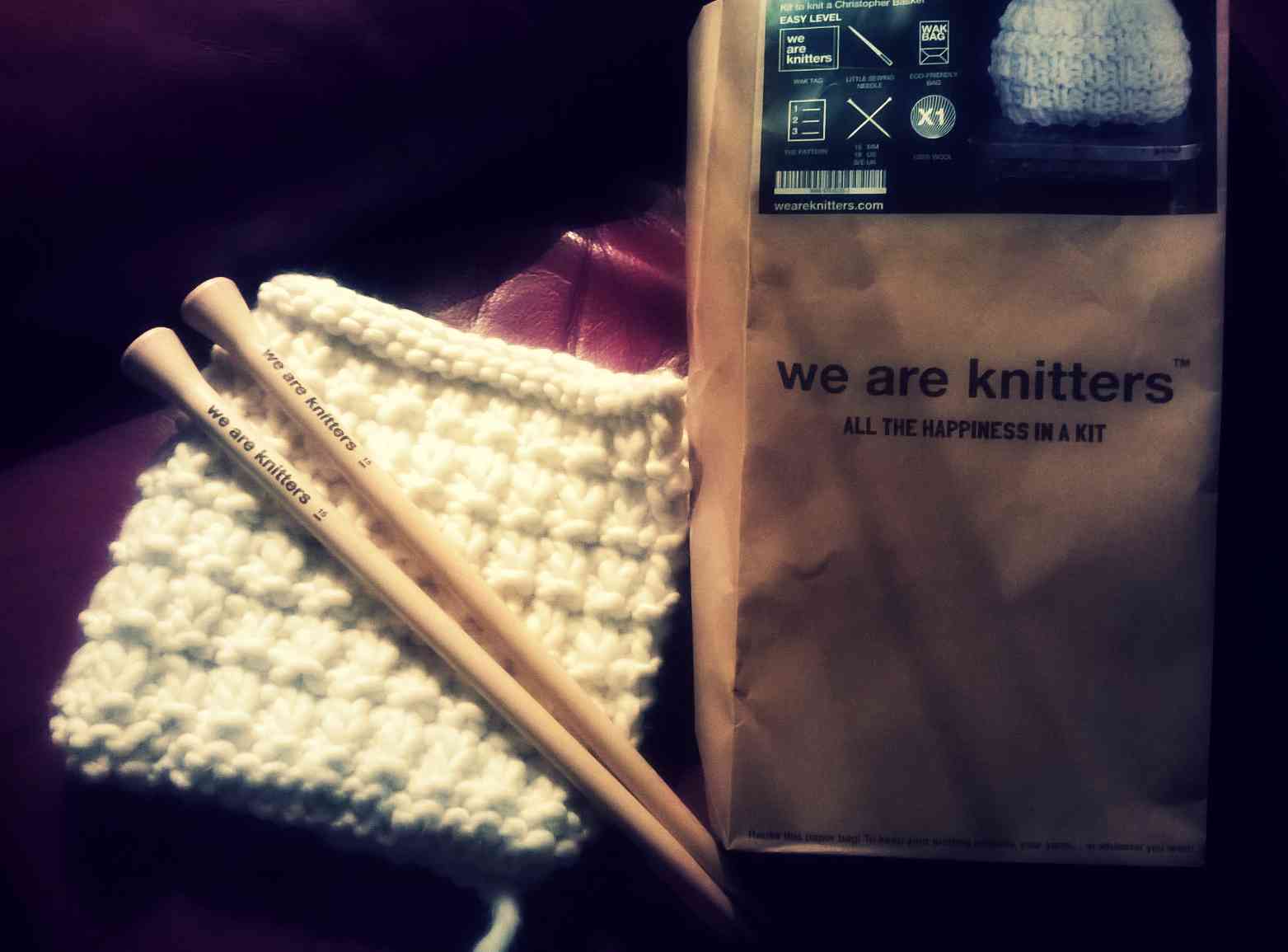 cesto We are knitters por la mitad