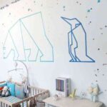 Decorar paredes con washi tape. Dibujos en habit. infantil 560×764