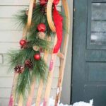 decorar puertas de Navidad trineo