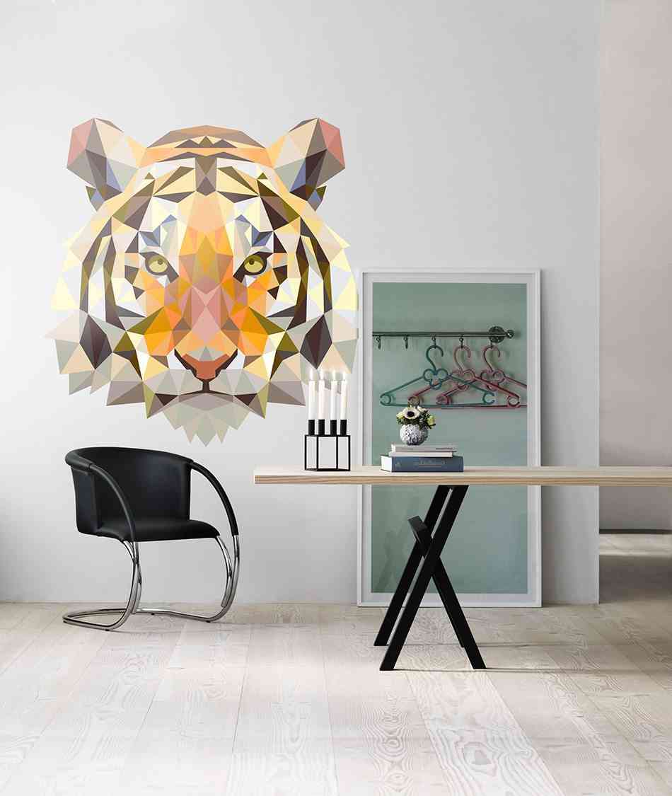 vinilos inspirados en el origami tigre