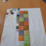 mantel individual con teselas colocar piezas