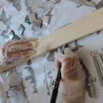 mantel individual con teselas Medir el hule