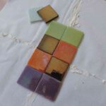 mantel individual con teselas pegar teselas