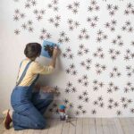 pared con estarcido pintar