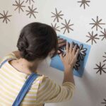 pared con estarcido poner plantilla