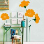 vinilos florales my vinilo naranja