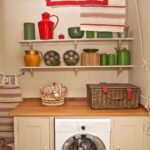 Showcase of interior with a washing machine