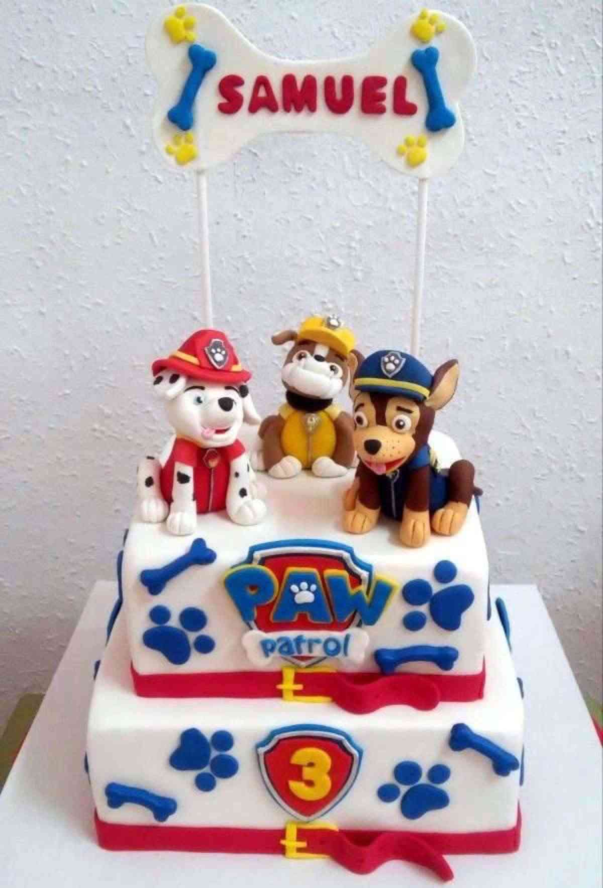 tarta de cumpleaños de la patrulla canina