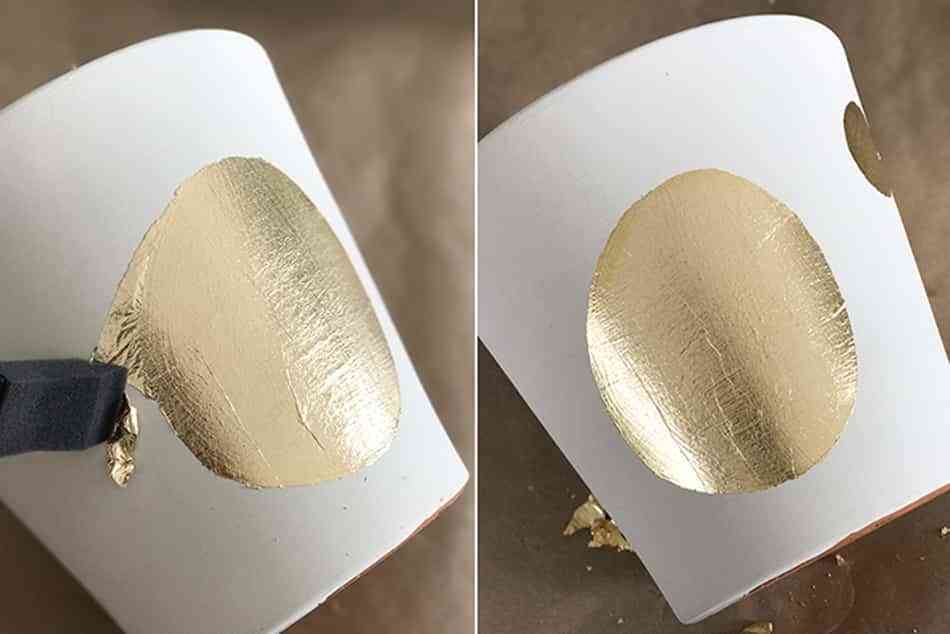 DIY: Decorar macetas de terracota con chalk paint y pan de oro 7