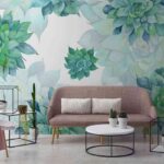 mock up blank poster on the wall of hipster living room, 3D rend