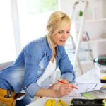 Woman working on home improvement planning