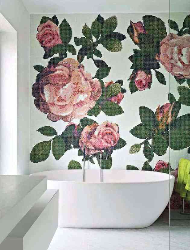 5 formas geniales para adornar tu baño con motivos florales 3