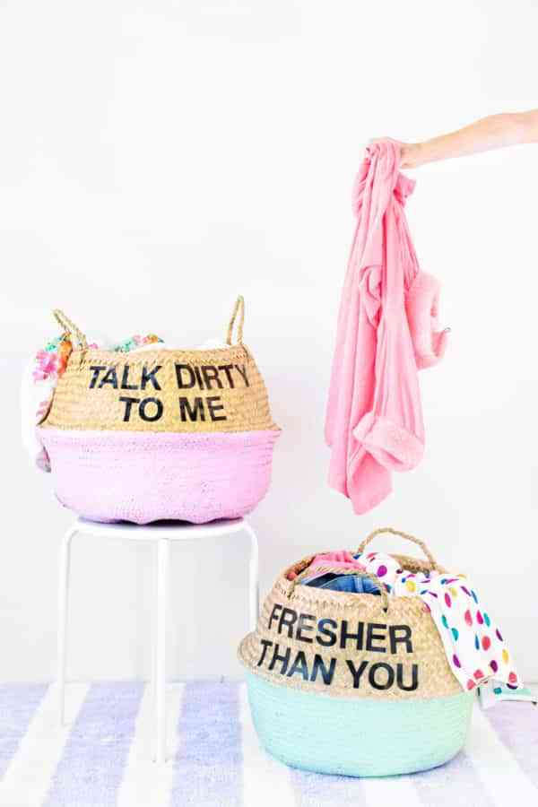 Ideas para decorar cestos para la ropa que no querrás esconder 2