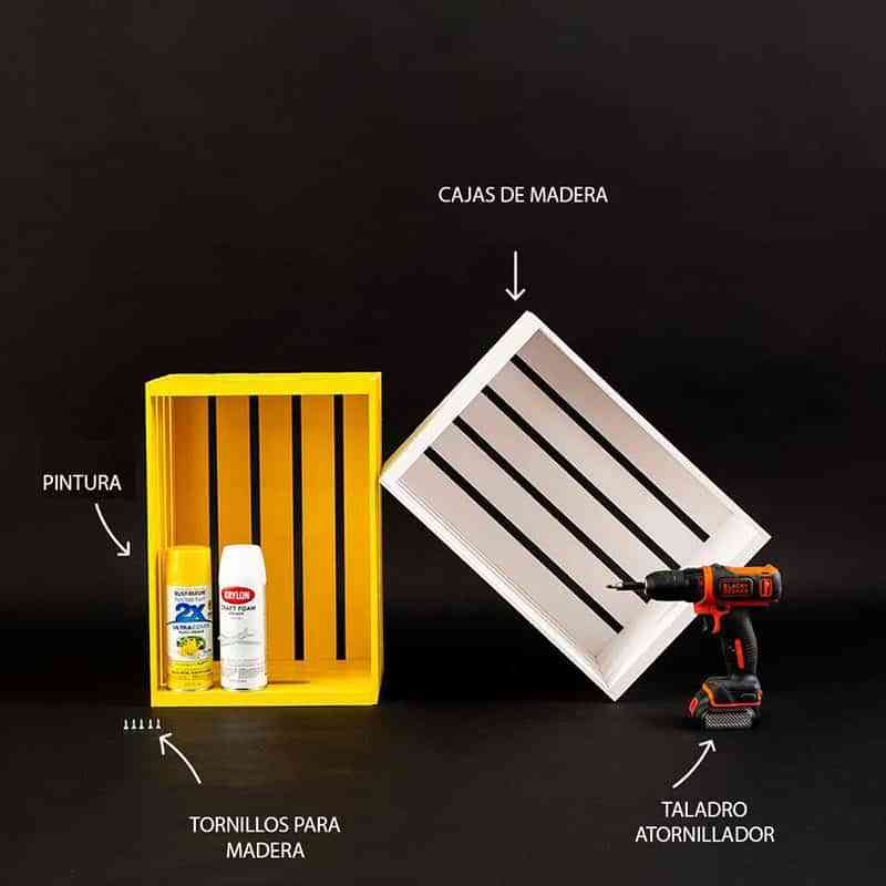 Construye una estantería modular DIY con cajas de fruta