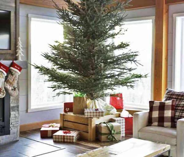 7 ideas geniales para cubrir la base del árbol de Navidad