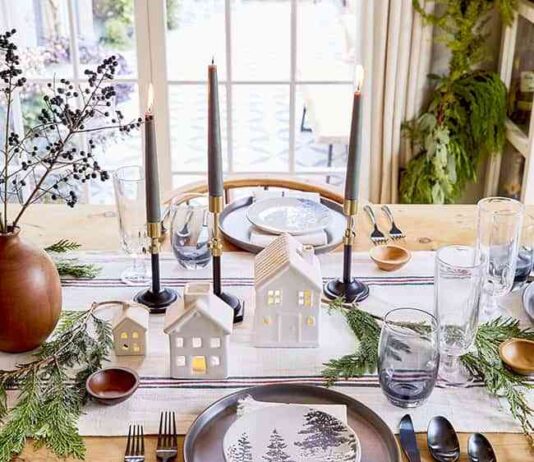 Cómo decorar una mesa de Navidad rústica campera y festiva