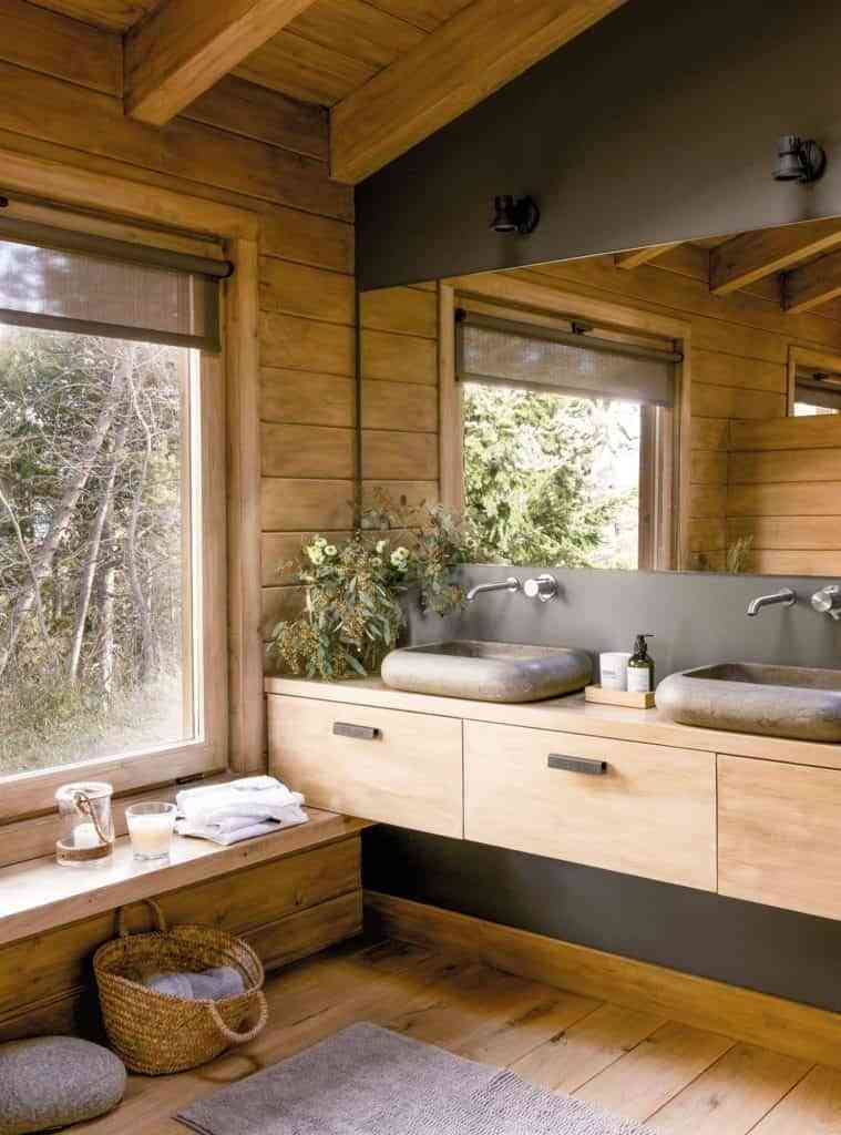 baños rústicos de madera