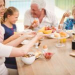 Family having breakfast