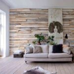 Boheme/ artistic living room with oil-painting by the owner herself and goatskin rug on the floor