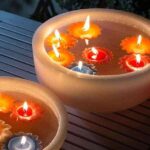 Vasca Rotonda In Cera Con Candele Galleggianti Colorate Made In Italy Utina 2