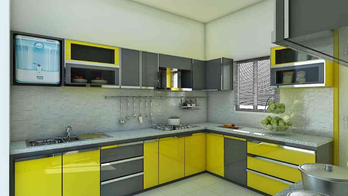 intenso amarillo para una cocina moderna