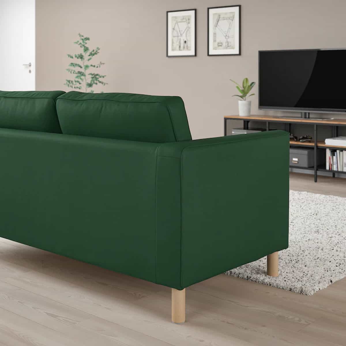 sofa verde parup de ikea tres plazas