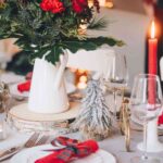 centro de mesa navideno claveles rojos