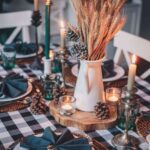 centro de mesa navideno verde