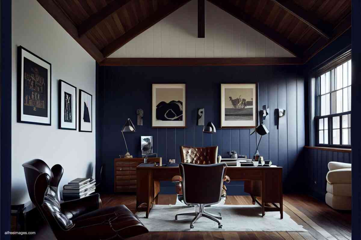 Despachos de oficina con estilo moderno, silla de cuero y muy realistas 5