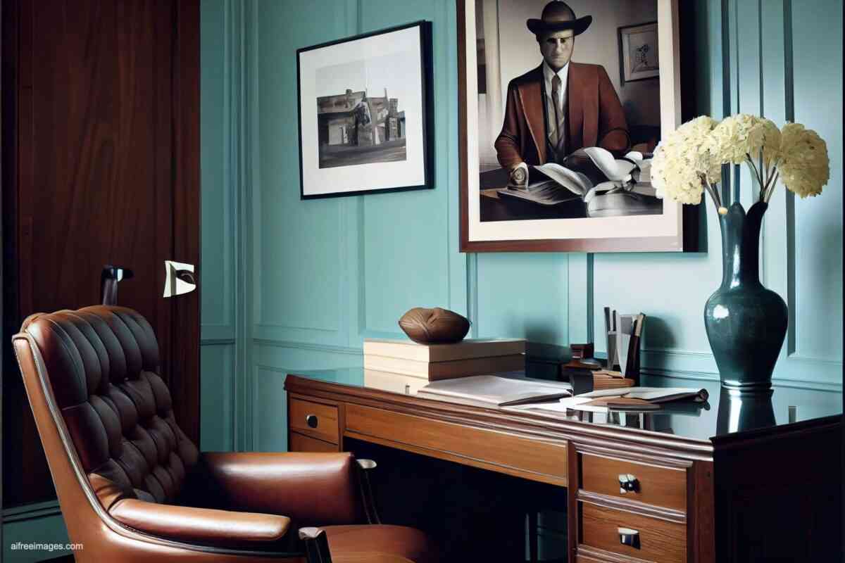 Despachos de oficina con estilo moderno, silla de cuero y muy realistas 11