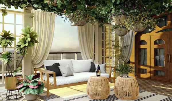 decoracion terraza 2023 muebles materiales naturales
