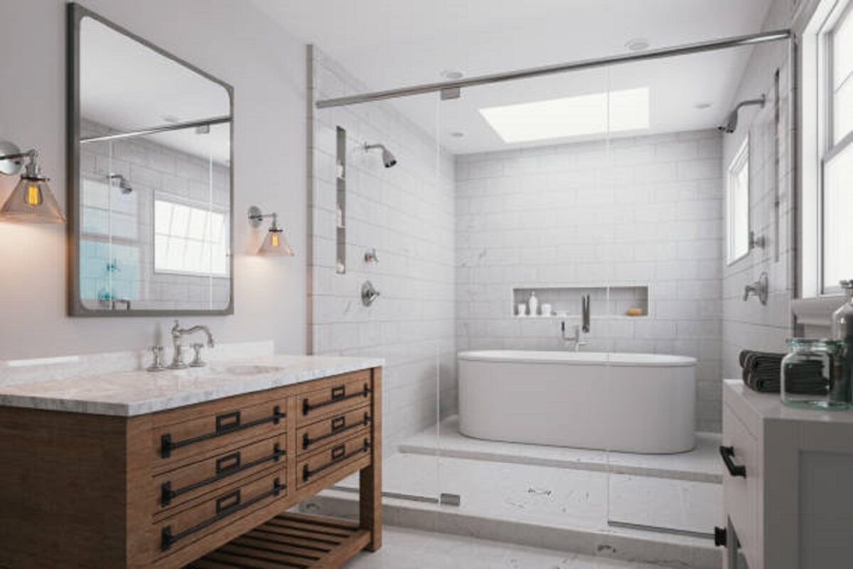 Baños modernos con bañera y ducha para inspirarte 3