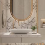 detalles en color dorado para decorar el bano