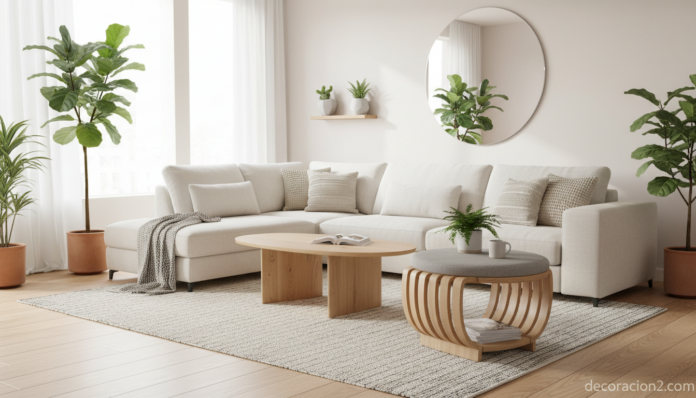 Mueble multifunción en un salón moderno y acogedor