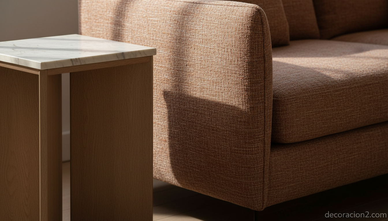 Detalle de mobiliario y materiales nobles expuestos en la feria Casa Pasarela